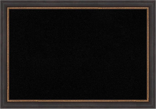 Amanti Art Black Cork Board for Wall, 19x27 Vision Board with Black Wood Frame, Medium Corkboard Office Decor for Home Organization, Traditional Corkboard Pinboard to Display Items for Home-DeskLoop Office