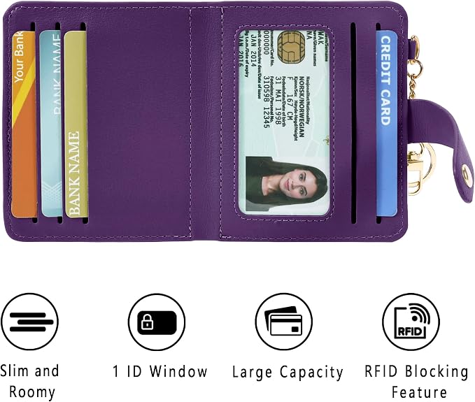 Airkit Small Wallet Women RFID, PU Leather Card Holder - Image 7