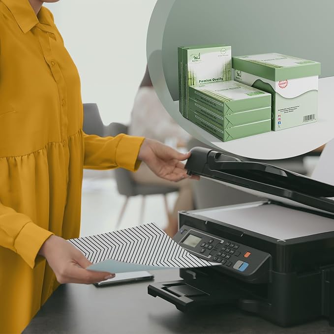 Bamboo Printer Paper - 8 1/2” x 11” - 20LB Multipurpose White Paper - Made from Bamboo Fiber, Renewable Resources, Zero Trees Used - 5 reams (2500 Sheets)-DeskLoop Office