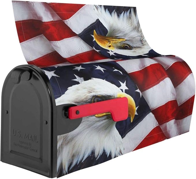 American Flag Welcome Magnetic Mailbox Cover, Mailbox Wrap Decorative - Image 3