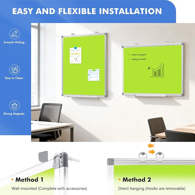 WALGLASS Magnetic Whiteboard 36"x24" Dry Erase White Board - Image 2