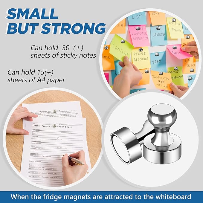 LOVIMAG Fridge Magnets 50 Pcs Refrigerator Whiteboard Small Strong Magnet - Image 3