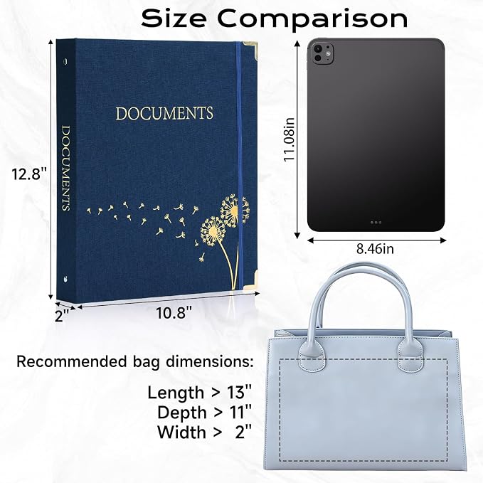 XKDOUS Document Organizer Linen Folio Folders - Image 2