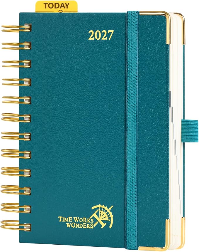 POPRUN 2027 Daily Planner One Page Per Day, Small 4.25" x 6.25", Calendar Book by POPRUN