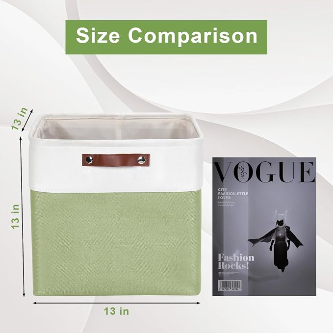 Bagnizer 13x13 Cube Storage Bins, Collapsible Fabric Storage Box, 4 Pack Closet - Image 2