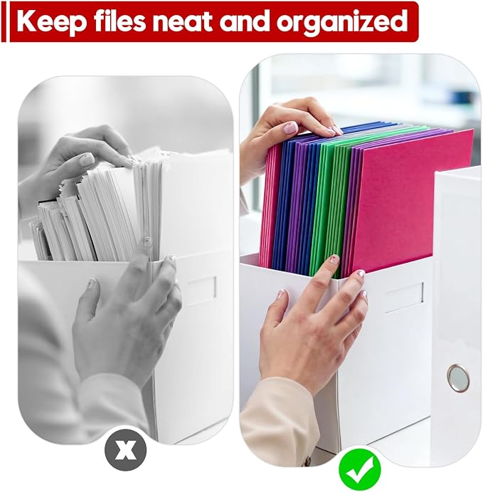 2 Pocket Folders, 100 Pack Bulk Durable Paper Letter Size File Folders - Image 5