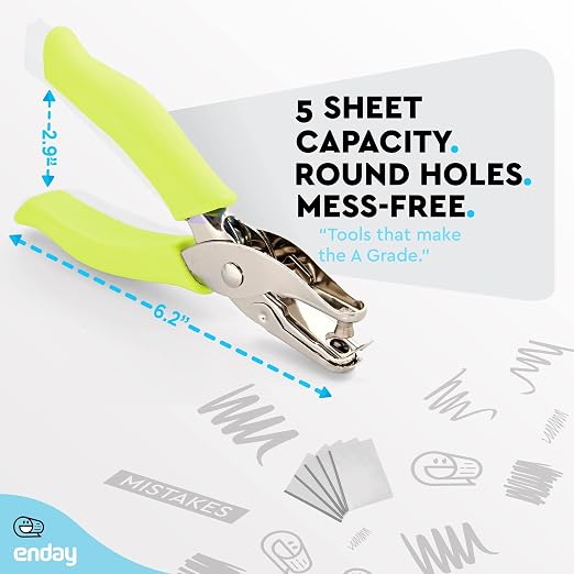 Single Hole Punch Metal Green, 1/4” Hole Puncher - Image 4