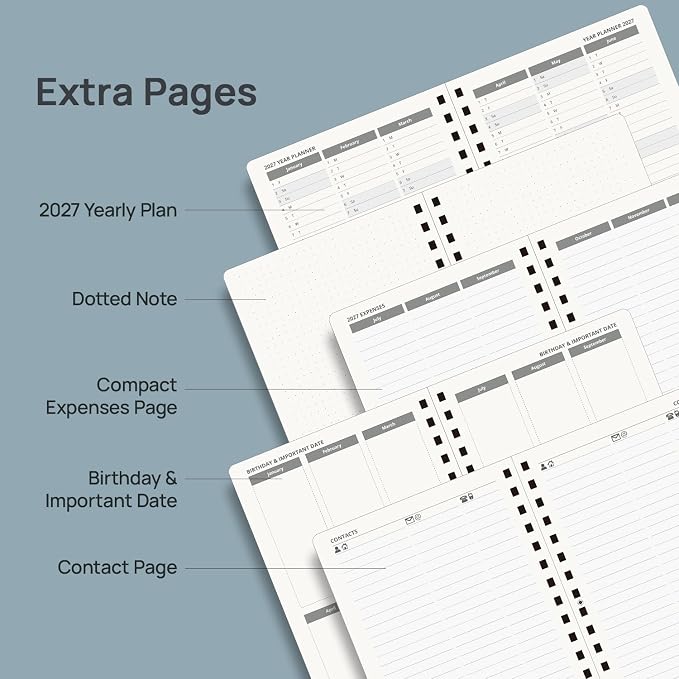 POPRUN 2027 Daily Planner One Page Per Day, 5.75" x 8.5", Calendar Book from - Image 5