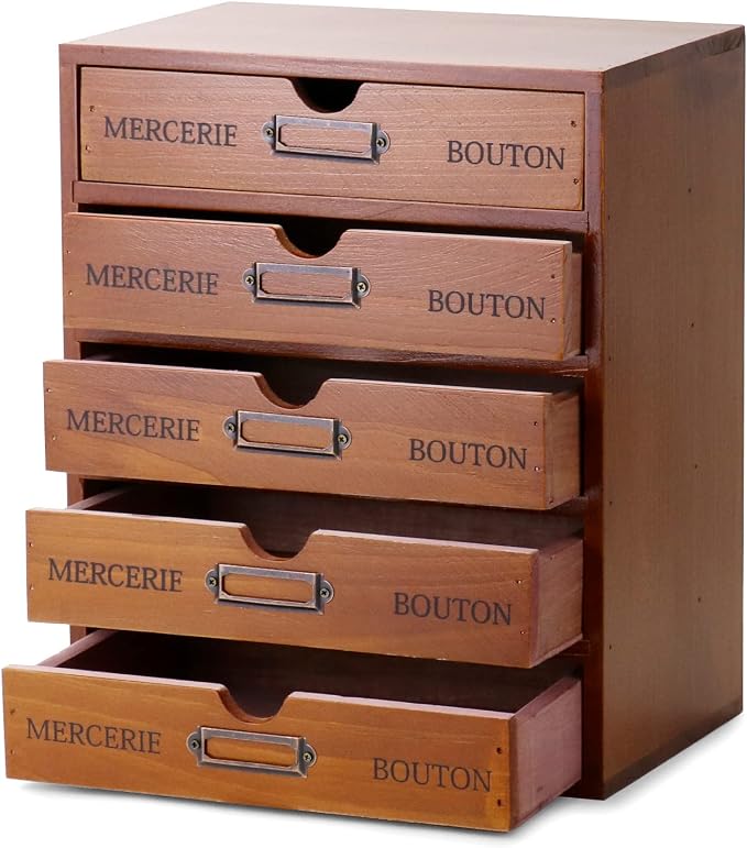 QWORK Vintage Wooden Home Office Desk Organizer by QWORK