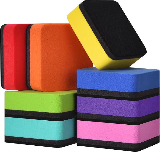 Mini Dry Erase Eraser, 8 Pack Magnetic Whiteboard Dry Erase Erasers- Ideal by Unknown