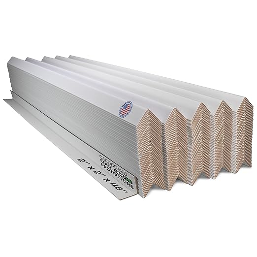 IDL Packaging 2” x 2” x 48” Cardboard Edge Protector (Pack of 200) - Corner Protectors for Shipping, Storage, & Moving – Reinforced Corner Guard Protection for Pallets, Wall Corners, & Furniture-DeskLoop Office
