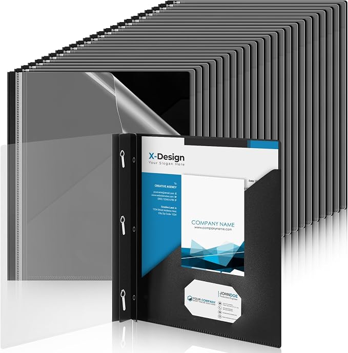 Teling 48 Pcs Clear Front Report Covers by Teling