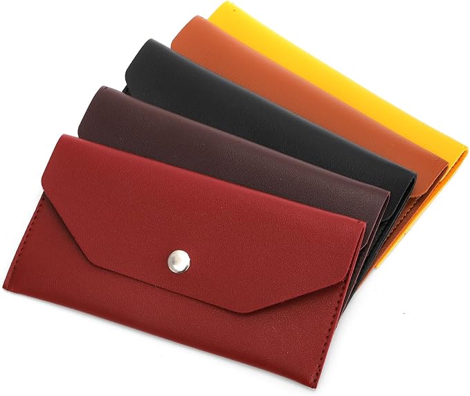 Tebery 12 Pcs PU Leather Cash Wallet, Reusable Money Envelope Purse - Image 5