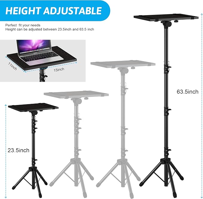 Projector Stand Tripod Adjustable, Laptop Height from 23.5 to 63.5 inches - Image 4