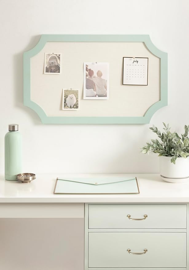 Kate and Laurel Holbrook Modern Framed Scallop Fabric Pinboard, 15 x 24 - Image 4