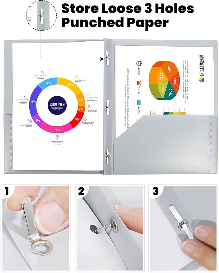 SUNEE 3-Prong Plastic Folders - Image 3