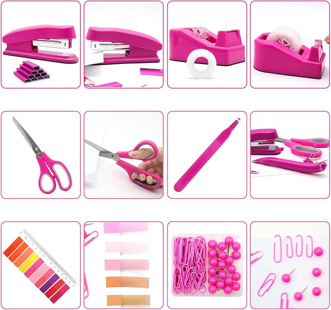 Hot Pink Desk Accessories Set - Image 4