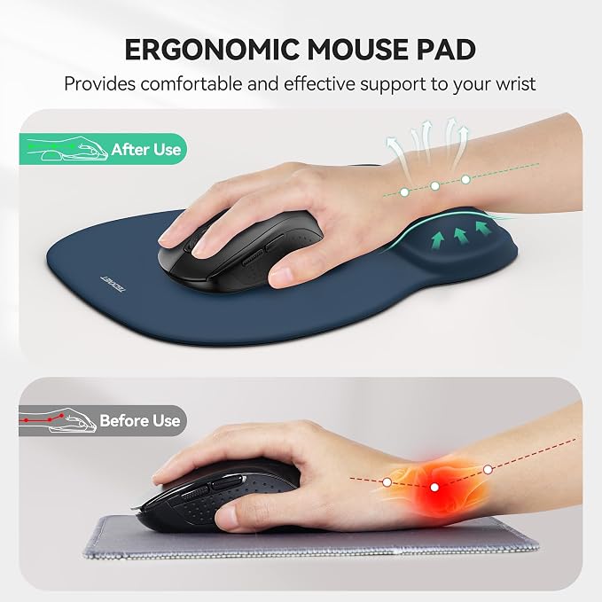 TECKNET Gel Mouse Pad with Wrist Rest, Ergonomic Office Mousepad with Wrist - Image 2