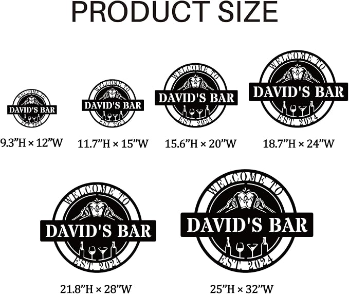 Personalized Bar Sign | Custom Metal Wall Art Decor - Image 5