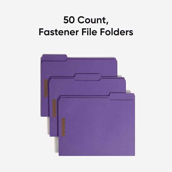 Smead Fastener File Folders, Reinforced 1/3-Cut Tabs, 2 Fasteners, Letter Size - Image 3