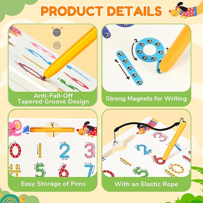 JoyCat Double-Sided Magnetic Animal Number Tracing Board - Image 7