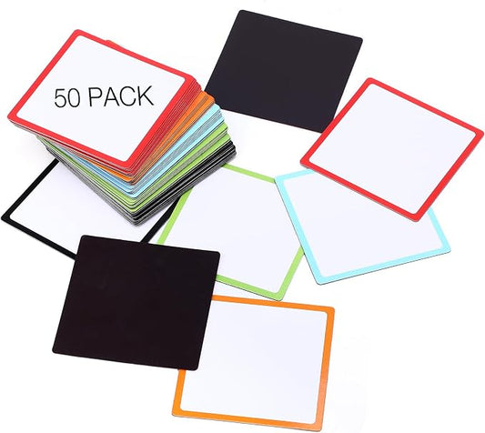 Spakon 50 Pack Dry Erase Blank Magnetic Labels Magnets Multipurpose Erasable by Aranorun