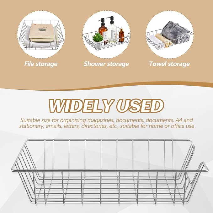 Yeaqee 6 Pcs Letter Tray Wire Paper Trays Stackable File Desk Organizer Metal - Image 4
