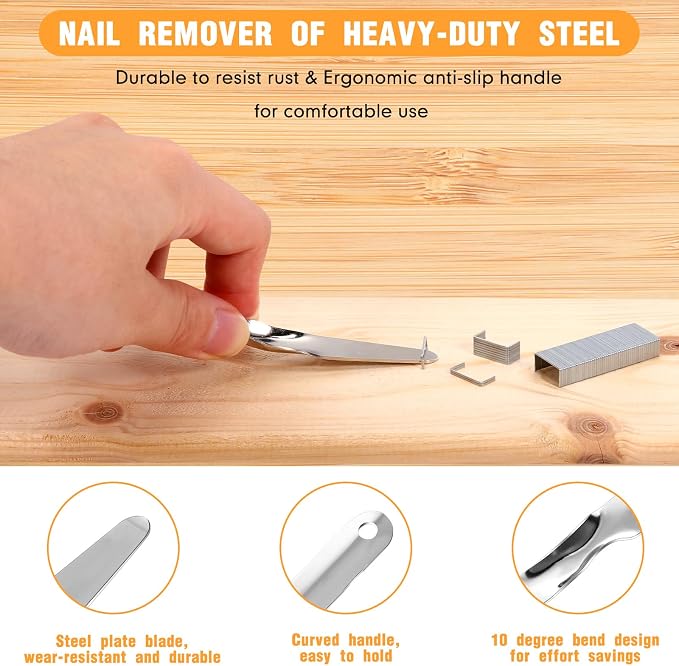 Zonon 6 Pcs Office Staple Remover Tools No Tear Push Style Staple Puller - Image 4