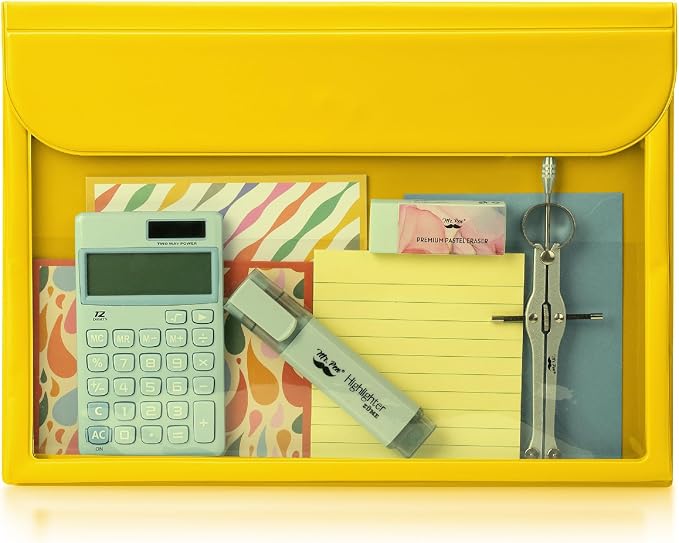 Mr. Pen- File Folder, Vibrant Yellow, Plastic File Folders Letter Size | by MrPen