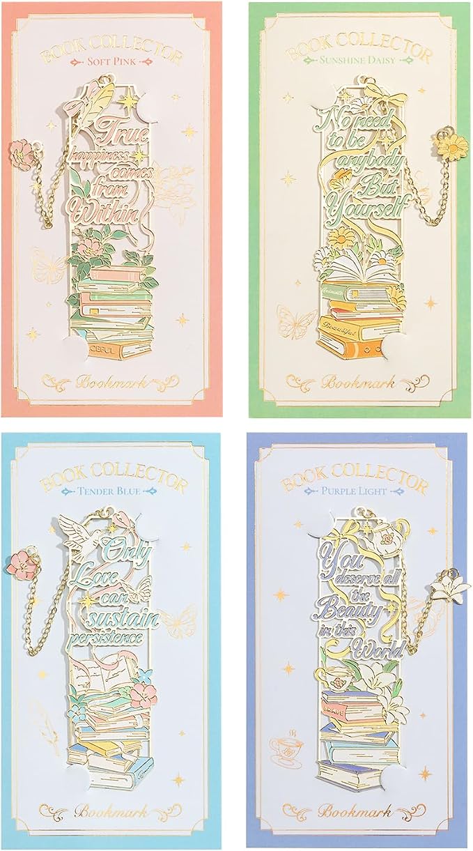 4Pcs Metal Bookmarks Cute Book Mark - Image 5