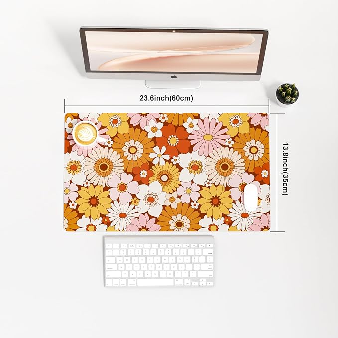 Colorful Star Large Mouse Pad, PU Leather Waterproof Desk Mat, Computer Gaming - Image 3