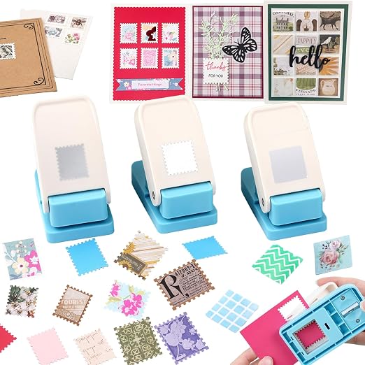 BAOFALI 3Pcs Stamp Puncher, 1X0.8inch &1inch Stamp Punch1 Inch Square Punch by BAOFALI