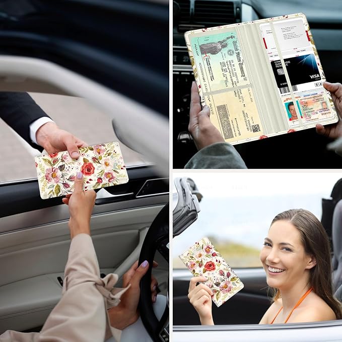 Car Registration and Insurance Holder，Colour Patterns Men Women Car License - Image 3