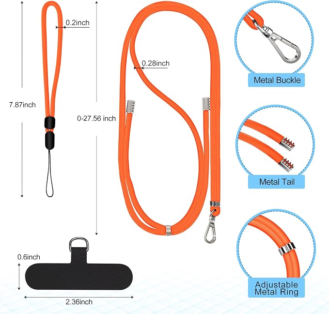 takyu Phone Lanyard, 2 Pack Adjustable CellPhone Lanyard Crossbody Neck Strap & - Image 3