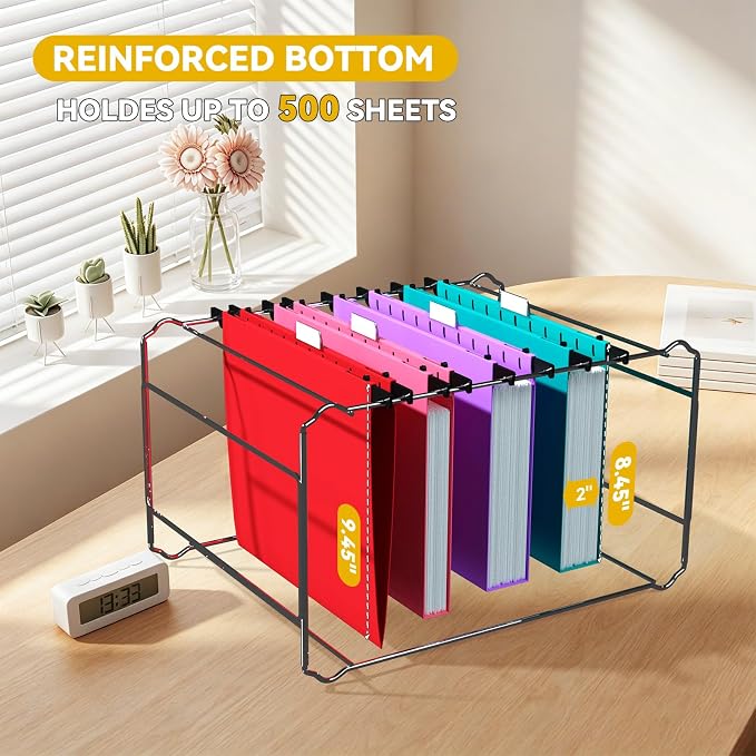 Plastic Heavy Duty Hanging File Folders, 12 Pack Reinforced Letter Size Hanging - Image 4