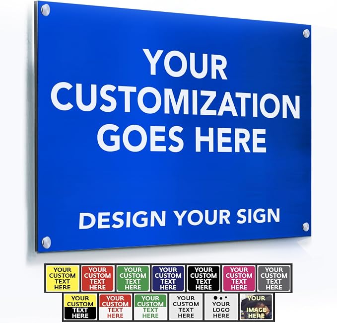Custom Personalized Aluminum Metal Business Signs, Outdoor Waterproof by SpeedyOrders