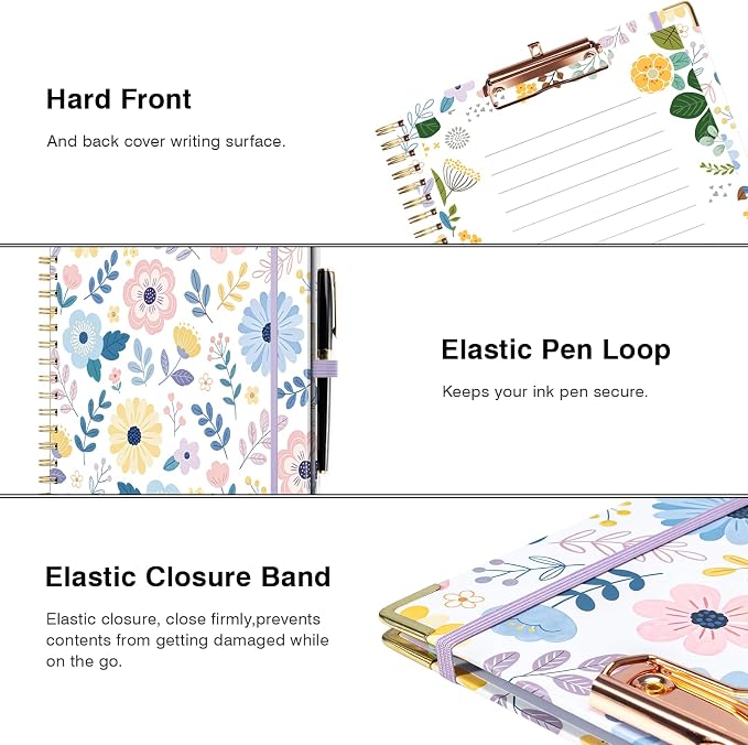 Ospelelf Clipboard with Storage 8.5 X 11，Padfolio Organizer, Spiral Portfolio - Image 5