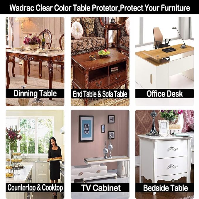12x40 in Office Desk Blotter Mat Clear Plastic Table Protector Cover Pad PVC - Image 3
