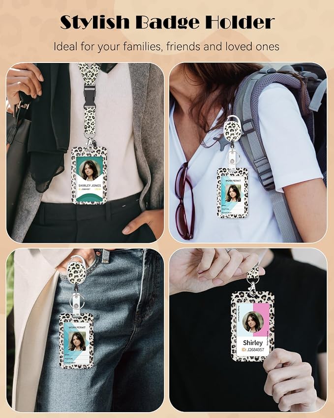 Uniclife Fashionable Sliding Badge Holder Leopard Print - Image 8