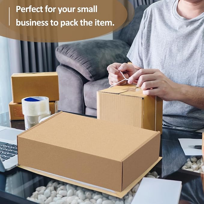 Eupako 12x9x3" Brown Shipping Boxes Corrugated Box Mailers 20 Pack Cardboard - Image 6