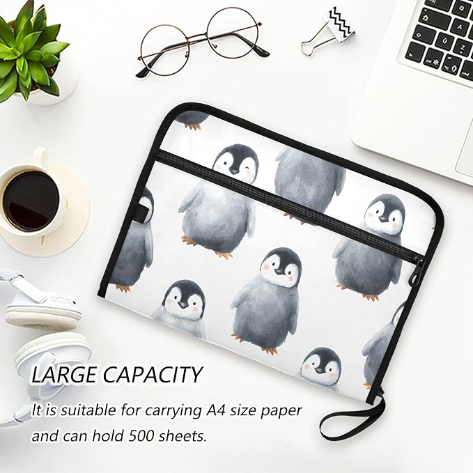 Expanding File Folder Black Penguin Accordion File Organizer 13 Pockets - Image 5