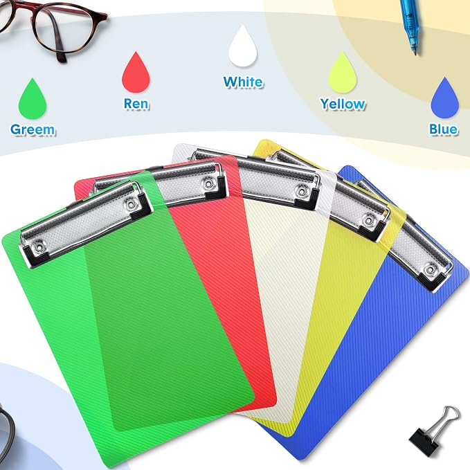 20 Pieces Mini Clipboards 4.7x7.3 Inch Plastic Colorful Clip Boards Small Cute - Image 4