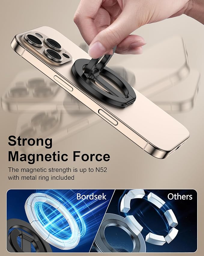MagSafe Phone Grip Holder Dual-Sided Magnetic Finger Ring Adjustable Kickstand - Image 2