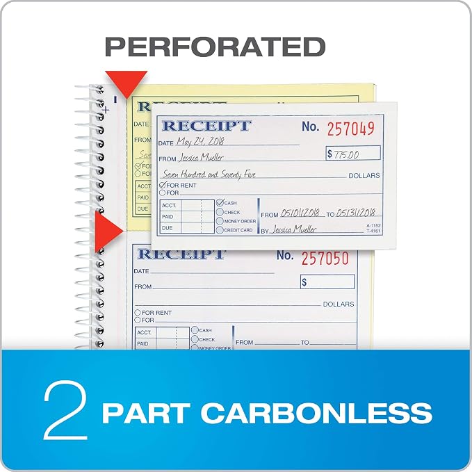 Adams Money Rent Receipt and General Purpose Sales Carbonless Receipt Books - Image 4