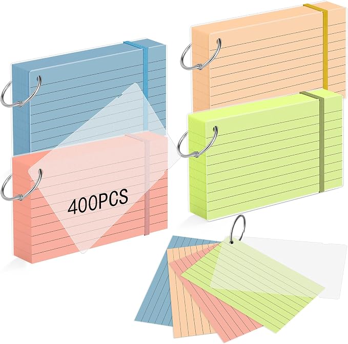 HAUTOCO 400 PCS Colored Index Cards 3x5 by HAUTOCO