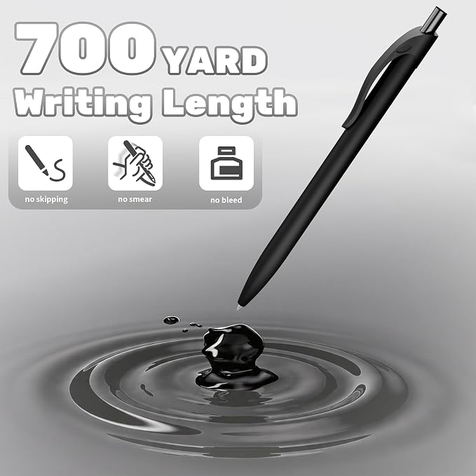 deegtran Pens Bulk, 50 Pack No Bleed Black Ink Click Pens, Wholesale - Image 3
