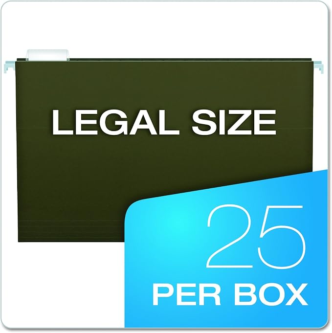 Pendaflex Recycled Hanging File Folders, 25 Pack, Legal Size, 5 Tab Positions - Image 4