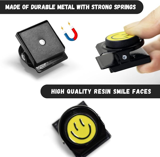 Happy Face Magnetic Clips, Magnet Clips - Image 3