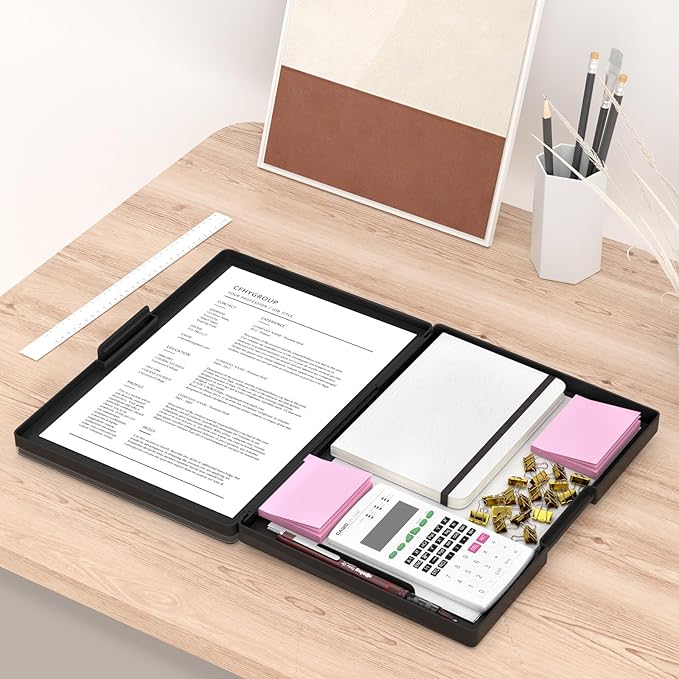 Rimilak Plastic Clipboard with Storage, Side Opening with 2 Compartment - Image 6