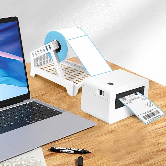 Ctemnpho Large Label Holder for Rolls & Fan-Fold Label Basket Stand for Desktop - Image 6